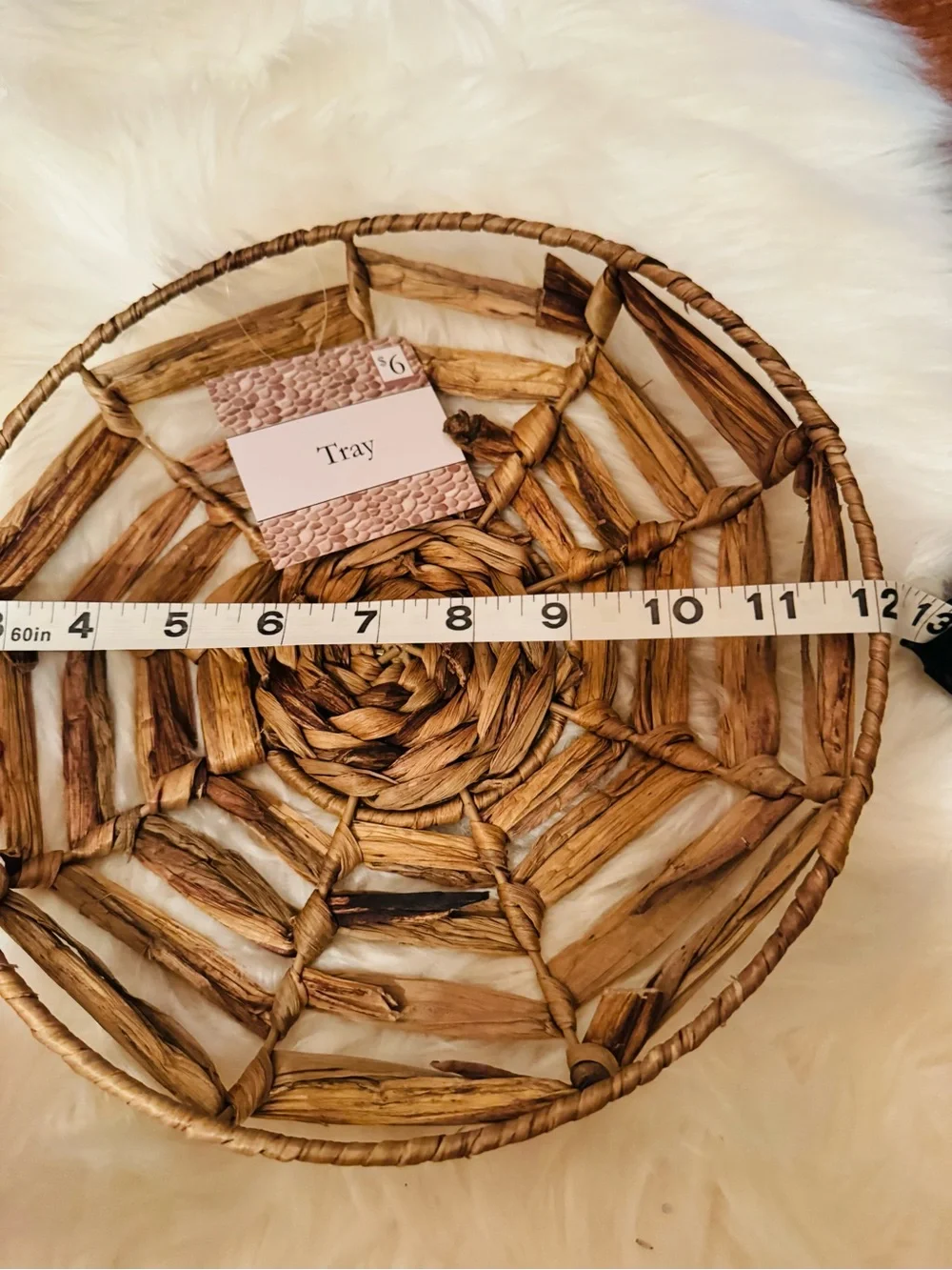 NWT Set of 3 Wicker-Rattan Trays for Tabletop or Wall